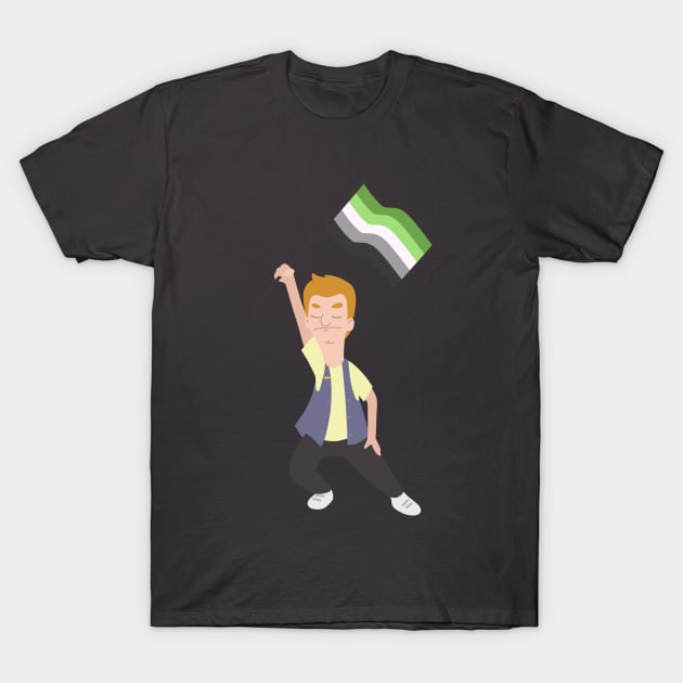 Jimmy Jr. x Aromantic Flag T-Shirt by gray-cat